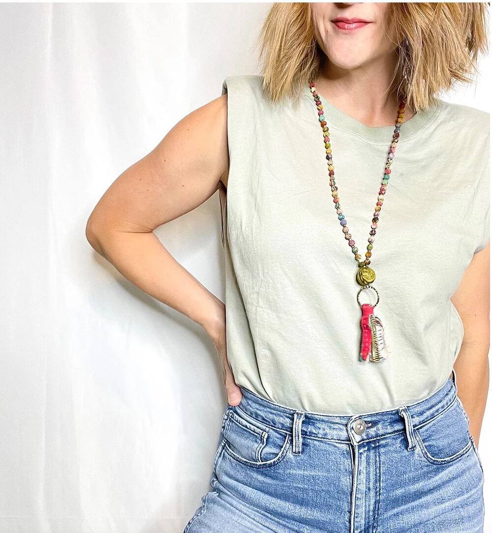 Sleeveless Green Top